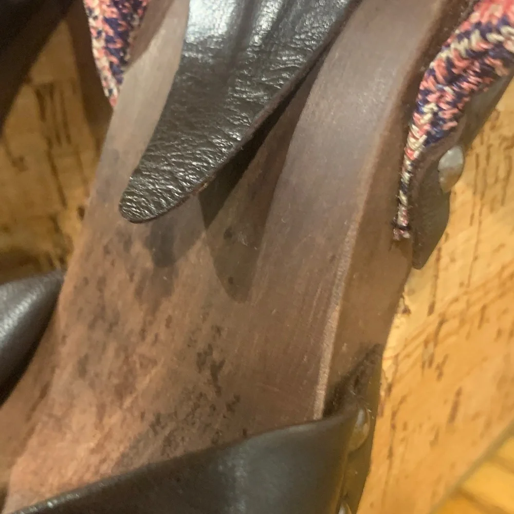 Missoni Pink and Brown Wedge Sandals